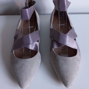 M&S Marks & Spencer Insolia Suede Leather Pointed Ballerinas UK 6 1/2.